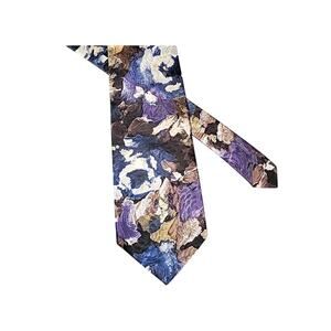 Vintage Etienne Aigner Silk Tie Abstract Fall Art Print Brown Gold GVC